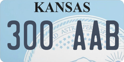 KS license plate 300AAB