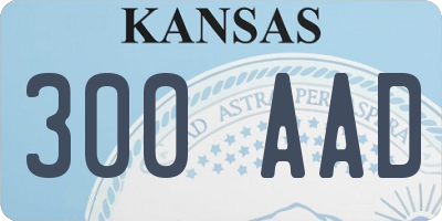 KS license plate 300AAD