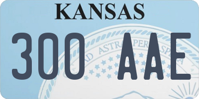 KS license plate 300AAE