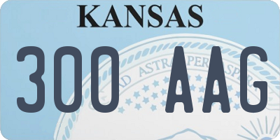 KS license plate 300AAG