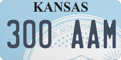 KS license plate 300AAM