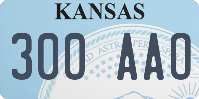 KS license plate 300AAO