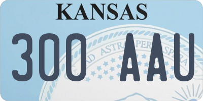 KS license plate 300AAU