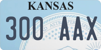 KS license plate 300AAX