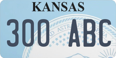KS license plate 300ABC