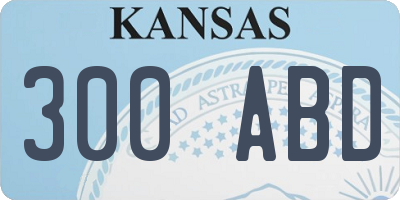 KS license plate 300ABD