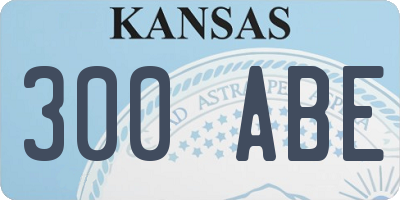KS license plate 300ABE