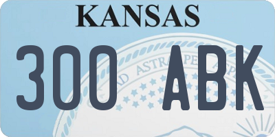 KS license plate 300ABK