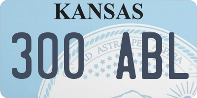 KS license plate 300ABL