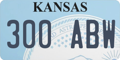 KS license plate 300ABW