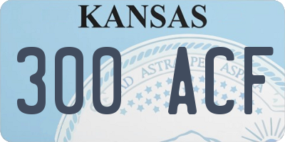 KS license plate 300ACF