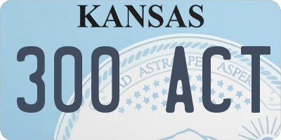 KS license plate 300ACT