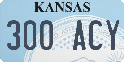 KS license plate 300ACY