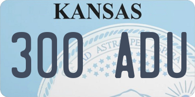 KS license plate 300ADU