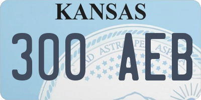 KS license plate 300AEB