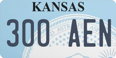KS license plate 300AEN