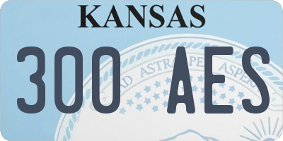 KS license plate 300AES
