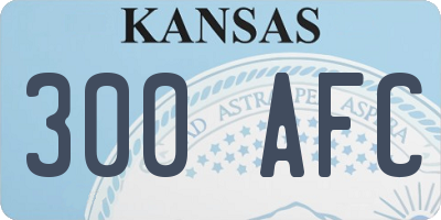 KS license plate 300AFC