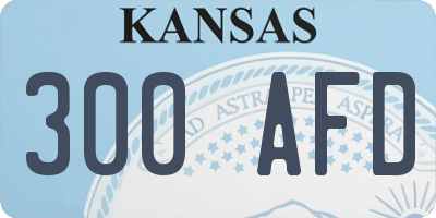 KS license plate 300AFD