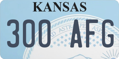KS license plate 300AFG