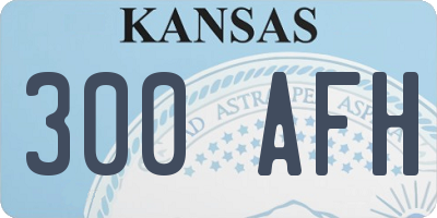KS license plate 300AFH