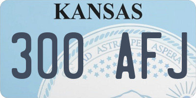 KS license plate 300AFJ