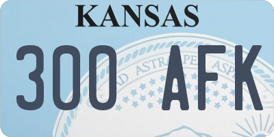 KS license plate 300AFK