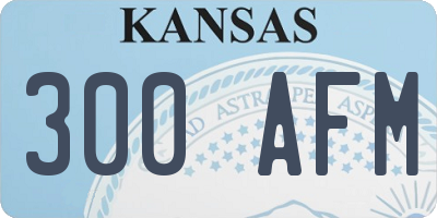 KS license plate 300AFM