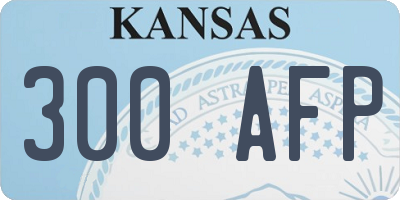 KS license plate 300AFP
