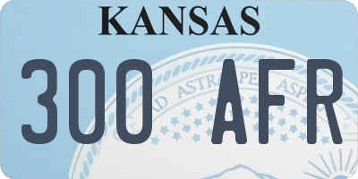 KS license plate 300AFR