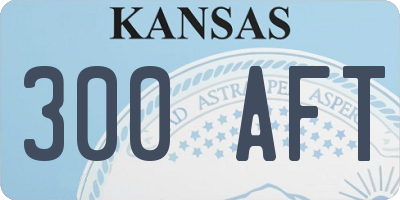 KS license plate 300AFT