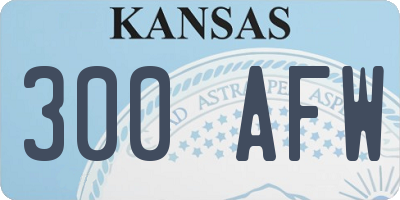 KS license plate 300AFW