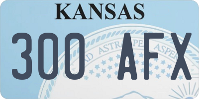 KS license plate 300AFX