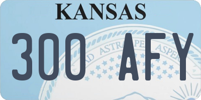 KS license plate 300AFY