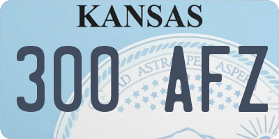 KS license plate 300AFZ