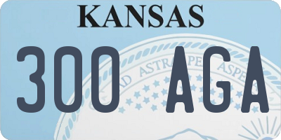 KS license plate 300AGA