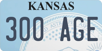 KS license plate 300AGE