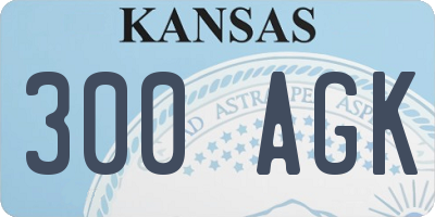 KS license plate 300AGK