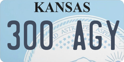 KS license plate 300AGY