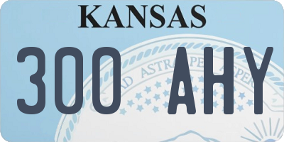 KS license plate 300AHY