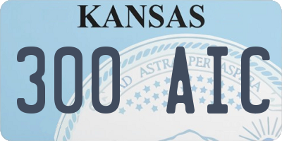KS license plate 300AIC