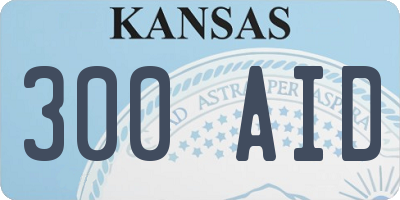 KS license plate 300AID