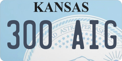 KS license plate 300AIG