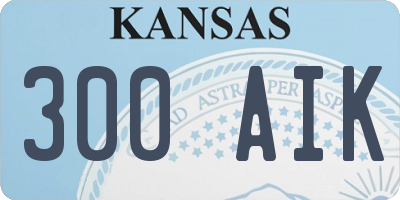 KS license plate 300AIK