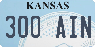 KS license plate 300AIN