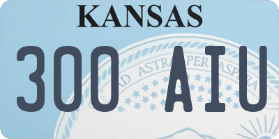 KS license plate 300AIU