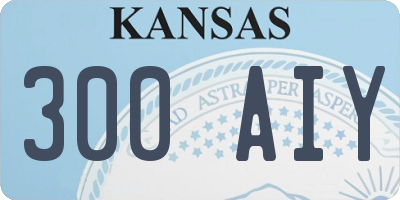 KS license plate 300AIY