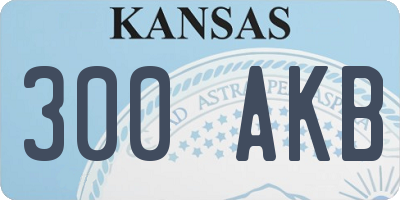 KS license plate 300AKB