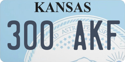 KS license plate 300AKF