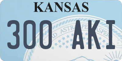 KS license plate 300AKI
